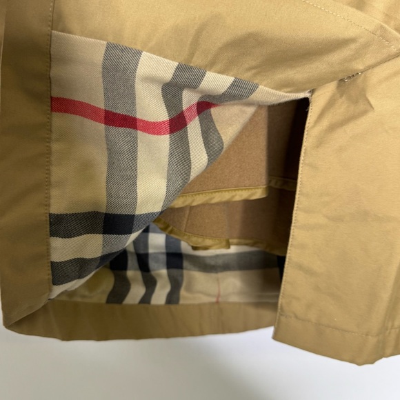 Burberry London Hooded Raincoat Trench Coat Women’s US 14 Tan Check Lining - Picture 10 of 15